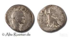 Denar des Vespasian - sitzender Kaiser