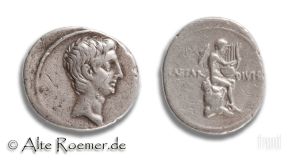 Augustus denarius with interesting reverse