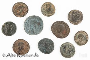 Lot von 10 römischen Münzen aus Rheinländischer Sammlung