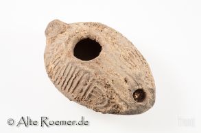 Spätsamaritanische Öllampe mit rundem Einfüllloch