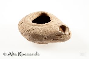 Spätrömische Öllampe aus dem Süden Israels mit Stempel