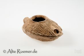 Spätsamaritanische Öllampe mit rundem Einfüllloch