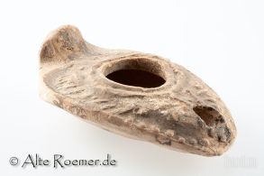 Antike ovale Öllampe mit doppelkonischem Körper