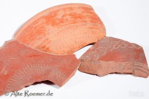 3 große Terra Sigillata Scherben mit Dekor