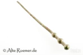 verzierte römische Gewandnadel oder Haarnadel aus Bronze