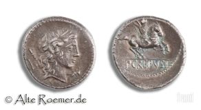 Vorzüglicher Denar des P. Crepusius mit herrlicher Patina