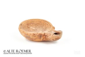 Roman oil lamp with bust of Luna