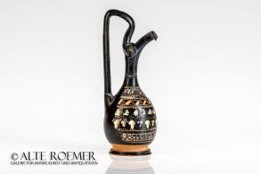 Richly decorated Gnathia-ware oinochoe