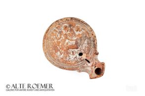 Roman imperial lamp with erotic scene, ex Christie's