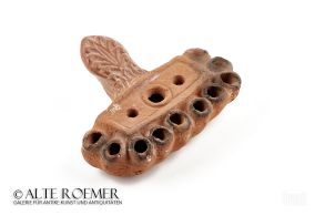 Roman oil lamp with 10 nozzles, ex Christie's