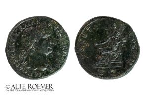 Almost extremely fine Trajan sestertius with beautiful patina