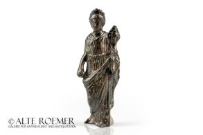 Large Roman bronze Fortuna figurine