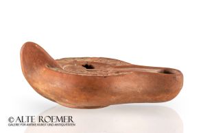 North African Roman oil lamp with duck