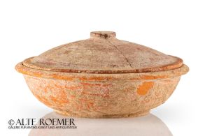 Roman pottery bowl with lid from El Djem in Tunisia