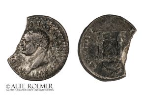 Denar des Titus aus Hort-Schatzfund - tolle dunkle Patina