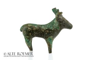 Roman bronze figurine of a stag from the Rhineland