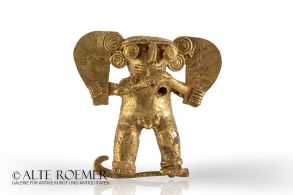 Goldfigur eines Flötenspielers aus Panama