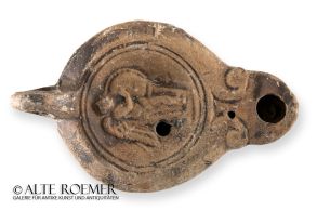 Roman oil lamp with Victoria - parallel in the Getty Museum