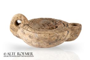 Roman oil lamp - hen with chicks