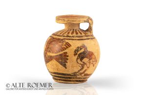 Corinthian aryballos with siren between swans