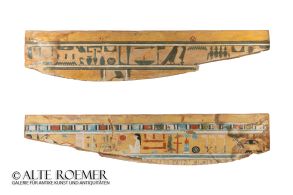 Egyptian painted coffin lid from Middle Kingdom