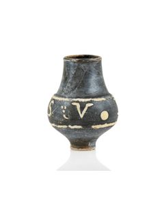 Roman terracotta beaker from the Rhineland with painted inscription