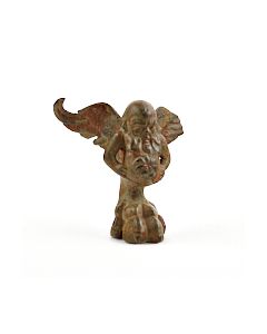 Massive hellenistic bronze figurine of a winged Silen