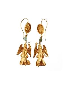 Buy Gold earrings with Nike pendants