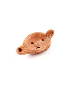 Römische Lampe mit Hermeskopf aus deutscher Generationen-Sammlung
