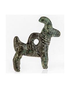 Massive Lorestan bronze pendant shaped as an ibex