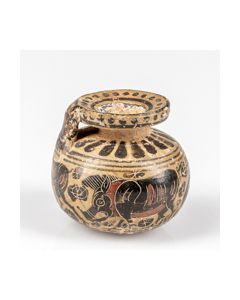 Musealer Korinthischer Miniatur-Aryballos mit Tierfries