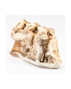 Römisches Relief aus Marmor - Eros und Hirsch