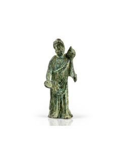Römische Bronzestatuette eines bärtigen Mannes - wohl Dionysos