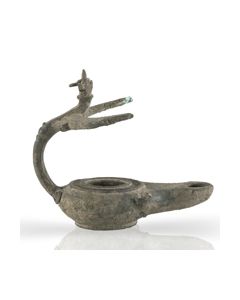 Roman bronze oil lamp - ex Christie's