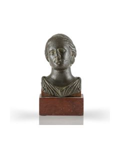 Roman bronze bust of a woman from the estate of Prof. G. Retzius (1842 - 1919)