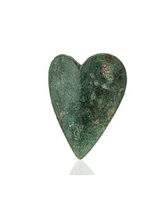 Römisches Bronzeamulett in Herzform - wohl Vulva - Fund aus Neuss mit bekanntem Jahr
