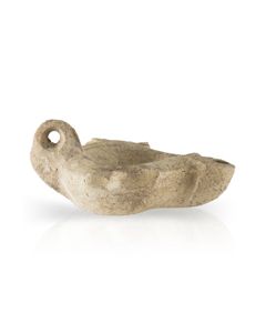 Stamped Roman oil lamp with parallel in the Getty Museum