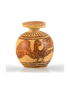 Corinthian aryballos with siren between swans