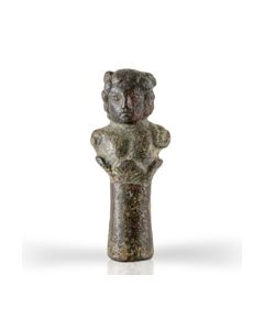 Römische Bronzestütze in Form einer Hermesbüste