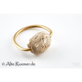 Agyptischer Goldring Mit Skarabaus
